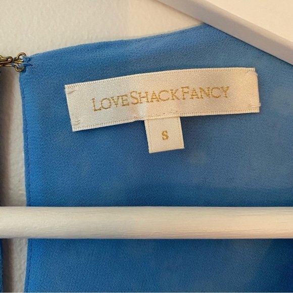 LoveShackFancy Nellie Bluejay Silk Top Blouse - Picture 6 of 7
